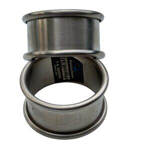 Vintage Provincetown F.B. Rogers Pewter Napkin Rings With Engraved Initials